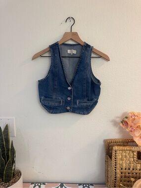 Love Tree Dark Blue Denim Vest